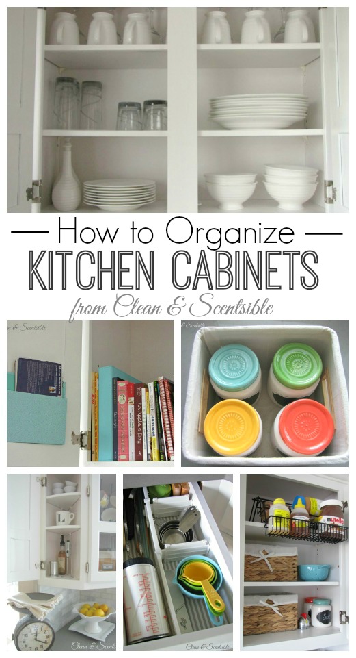 Great post on how to organize kitchen cabinets.  Lots of ideas!