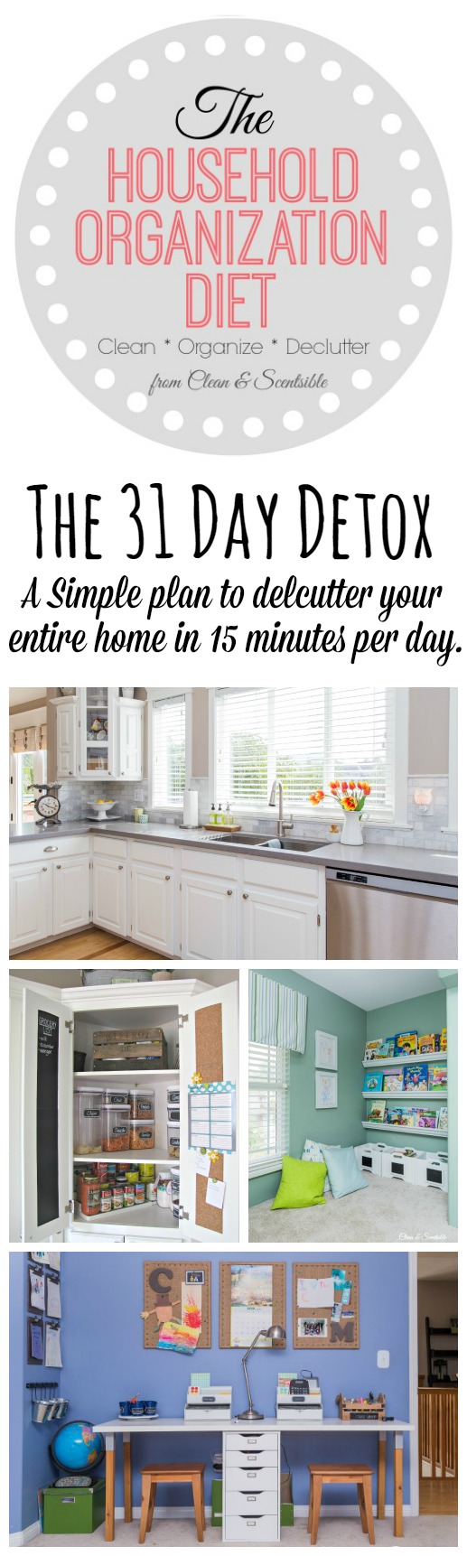 This 31 day decluttering challenge will jumpstart your way to a totally organized home in 2015! //cleanandscentsible