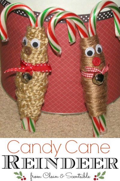 These candy cane reindeer are so cute! Easy for kids to make too!