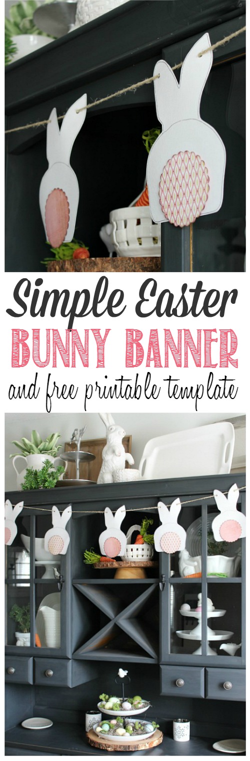 Cute Easter bunny bunting!  This is so easy to make with a free printable template.  // cleanandscentsible.com