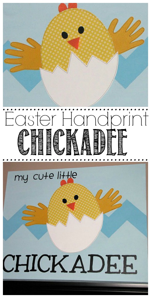 I love anything with children's handprints and this little chickadee canvas is so cute!
