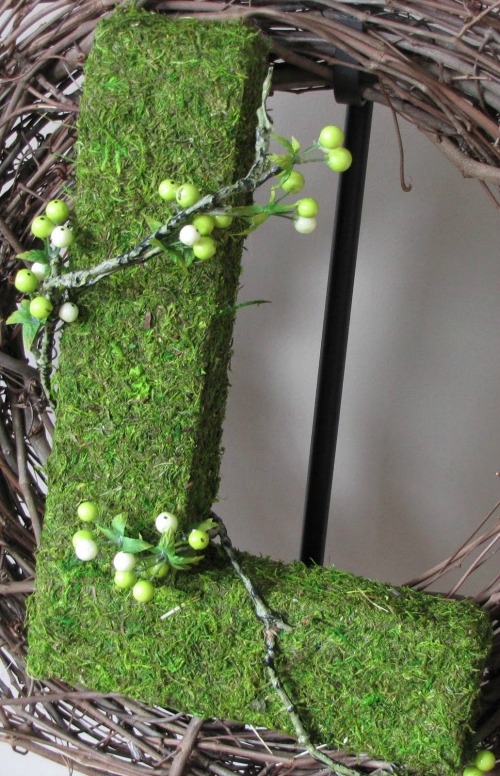Moss initial wreath.