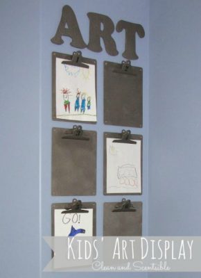 Cute and inexpensive way to display your kids' artwork!