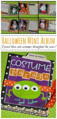 Halloween Mini Album - Such a cute way to display Halloween photos and record memories throughout the years! // cleanandscentsible.com