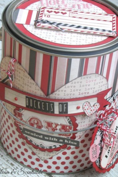 Valentines Day paint can - such a cute idea for packaging up gifts! Could also be used to hold love notes.