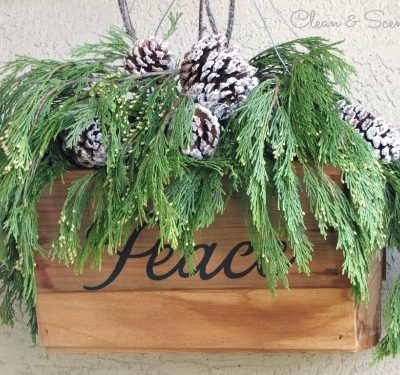 Rustic Christmas Hanging Basket. Love this!