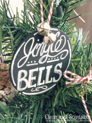 Chalkboard Christmas tree ornaments using your favorite Christmas songs!