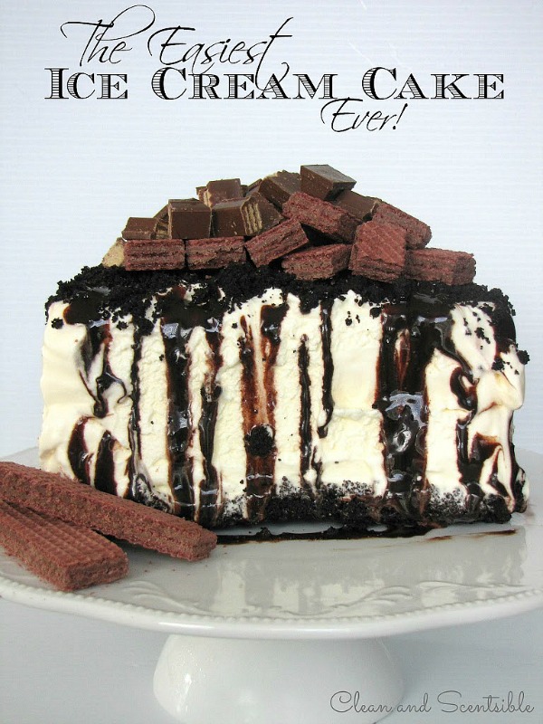 The easiest ice cream cake ever!  Done in less than 10 minutes!!