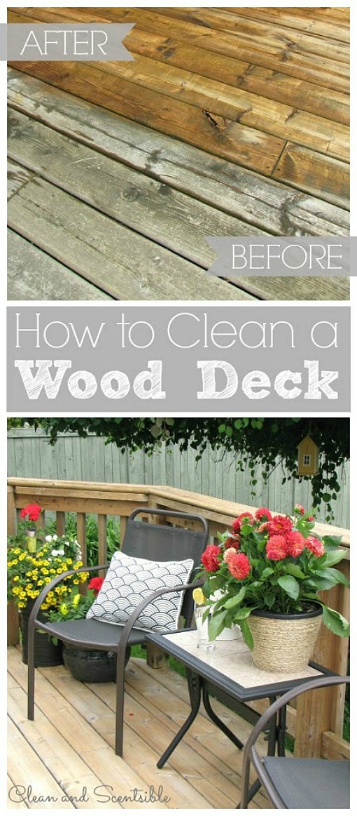 Great step by step instructions on how to clean a wood deck.