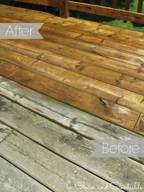 Great step by step instructions on how to clean your wood deck. // from Clean and Scentsible