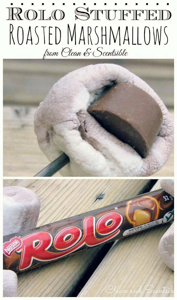 Rolo stuffed marshmallows!  The perfect camping treat when you want something different than s'mores!