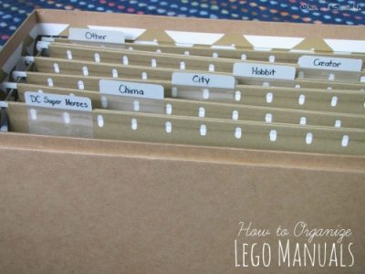 Great idea for storing those Lego manuals!