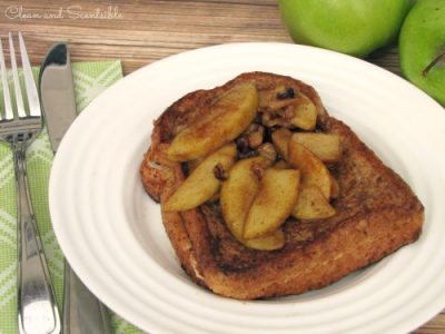 Cream cheese stuffed apple french toast - it's like having apple pie for breakfast! This is SO good!