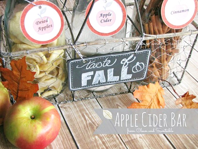 Apple cider bar with free printable labels.