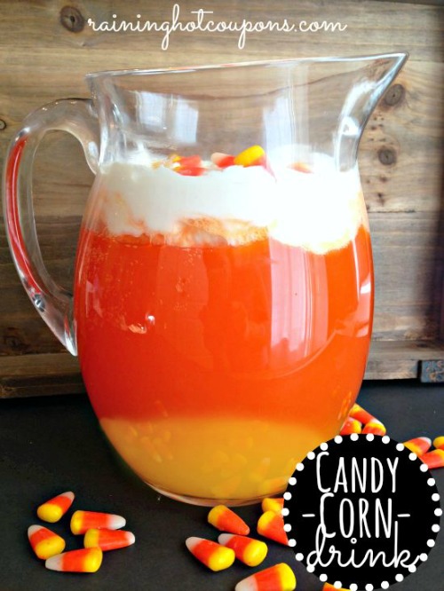 Candy corn drink and lots of other fun candy corn inspired food ideas!