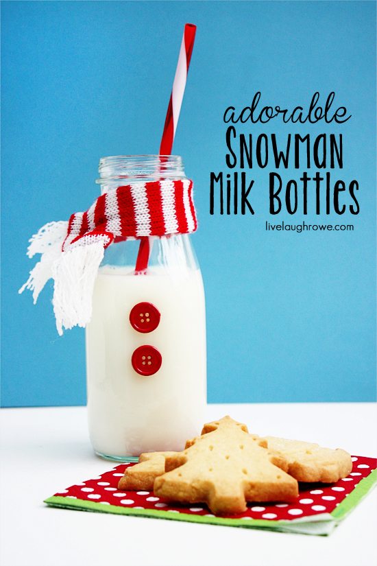 Snowman milk bottles.