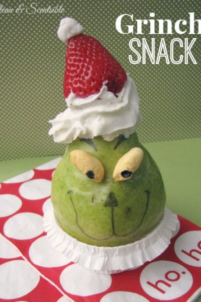 Fun and healthy Grinch snack!