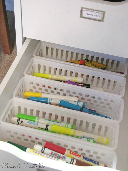 Great ideas for a kids' homework station. // cleanandscentsible.com