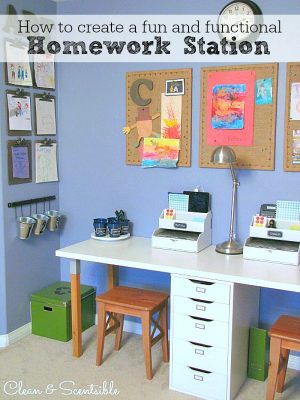 Great ideas on how to create a kids' homework station! // cleanandscentsible.com