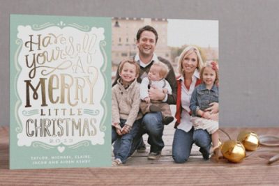 Foil pressed cards and free printable to organize your Christmas card list!