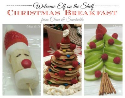 Quick and Easy Kids Christmas Breakfast - great for a Welcome Elf on the Shelf breakfast or special Christmas treat!