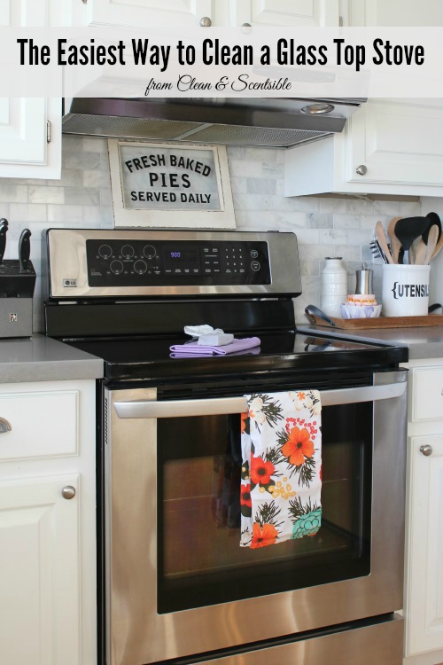 This is a quick and easy way to get those glass top stove sparkling! // cleanandscentsible.com
