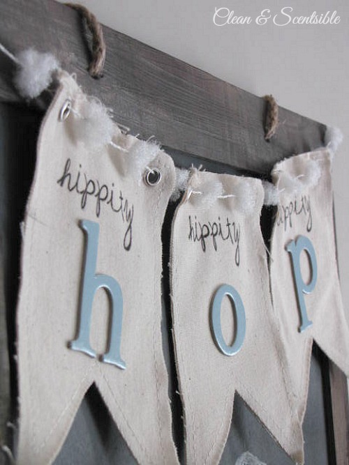 Cute Easter chalkboard and bunting.
