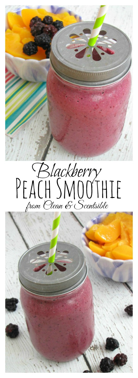 Blackberry Peach Smoothie.  Thick, creamy and packed with nutrients!