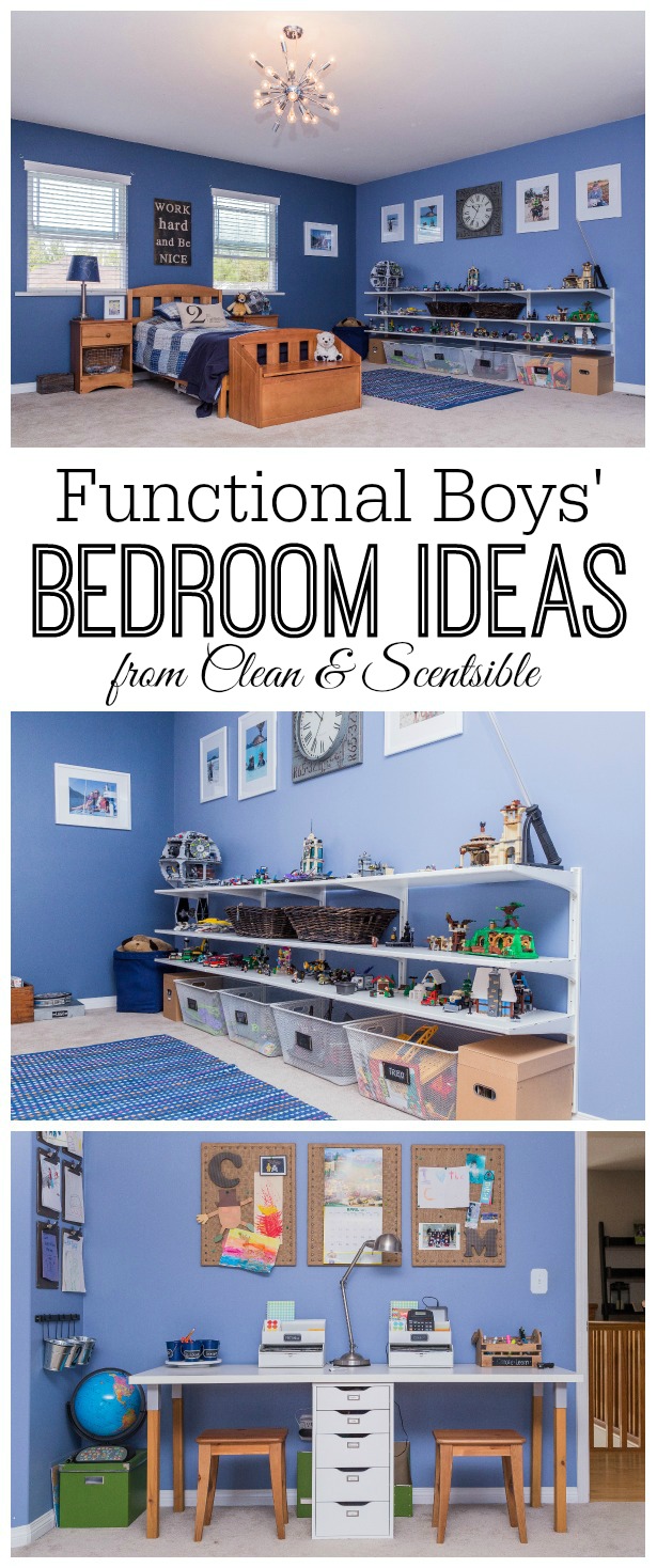 Great ideas for creating a fun and functional boy's bedroom! // from Clean and Scentsible