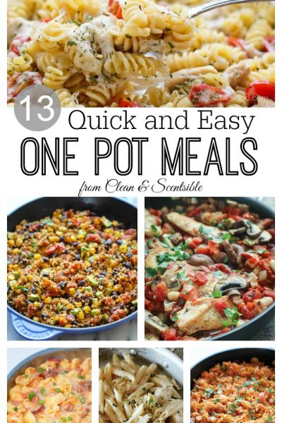 Lots of one pot meal ideas. Quick and easy family dinners with only one pan to wash!