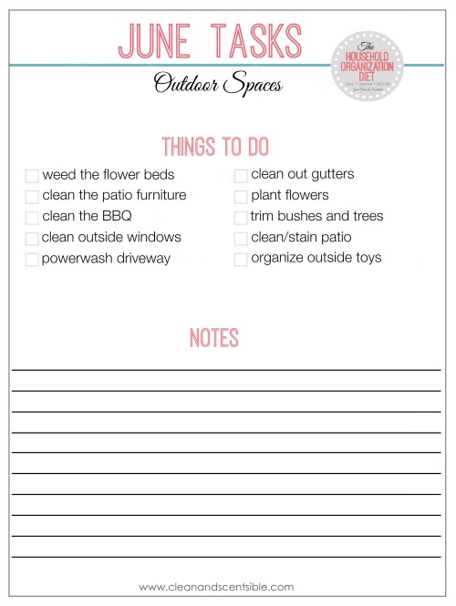 June Household Organization Diet - Cleaning and Organizing Outdoor Spaces