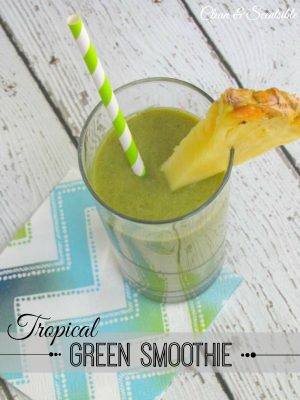 This tropical green smoothie has a ton of nutrients while still being tasty! // cleanandscentsible.com