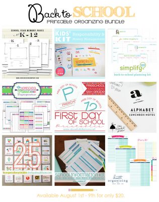Get organized for back to school with this amazing printable package!