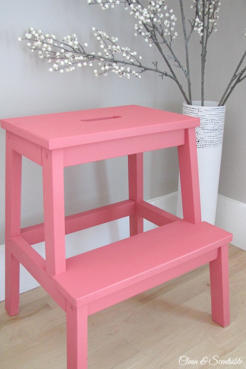 Painted Ikea BEKVAM Step stool.  // cleanandscentsible.com
