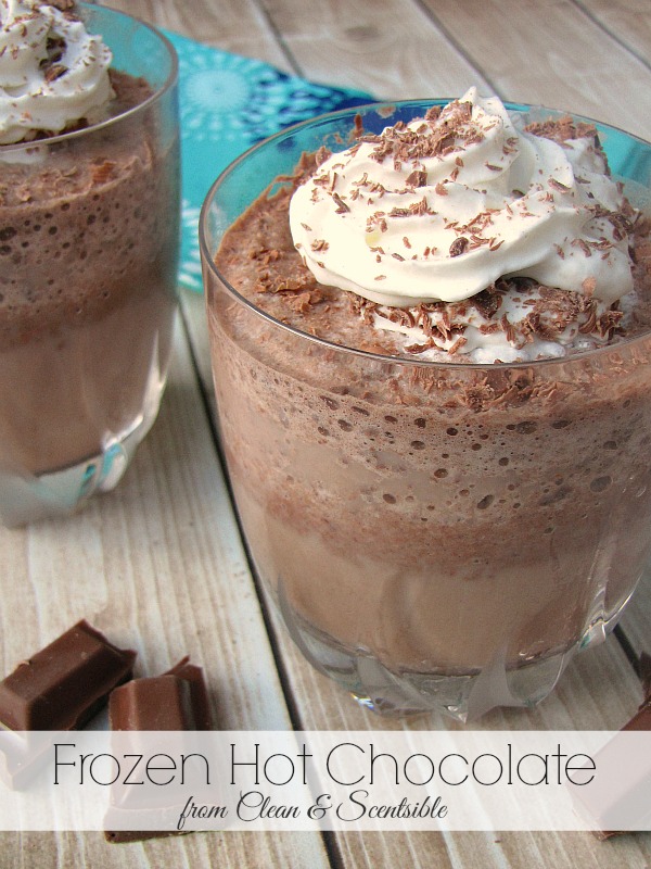 Delicious frozen hot chocolate recipe. Perfect for those hot summer days!