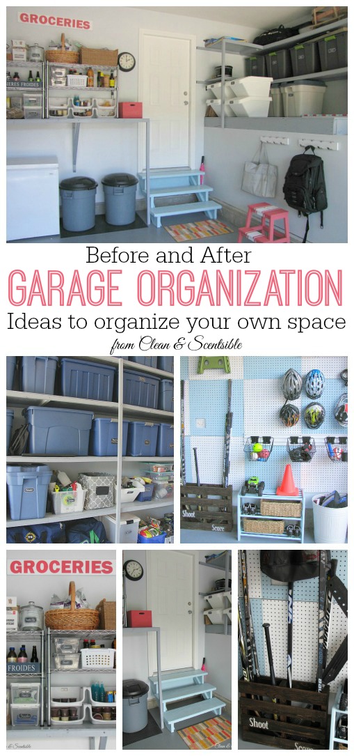 Organized garage space with garage organization solutions.