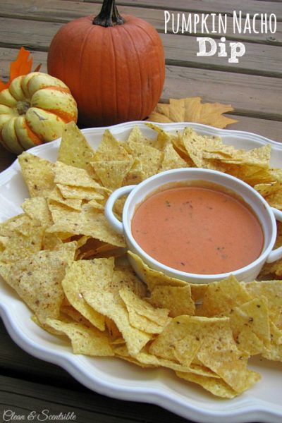 This pumpkin nacho cheese dip is a fall favorite! // cleanandscentsible.com