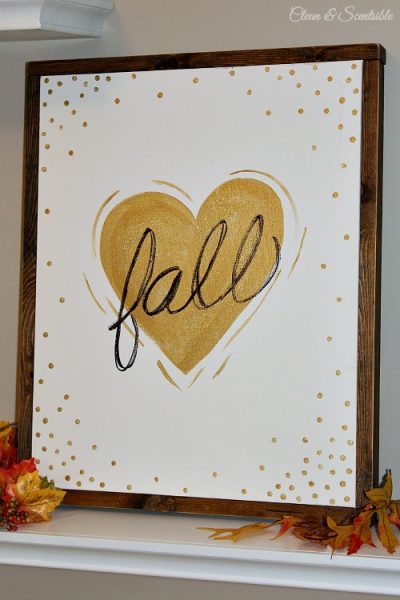 Fall Love Canvas - easy DIY tutorial. // cleanandscentsible.com