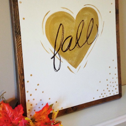 Fall Love Canvas Tutorial.  Learn how to frame a canvas for any project.  // cleanandscentsible.com