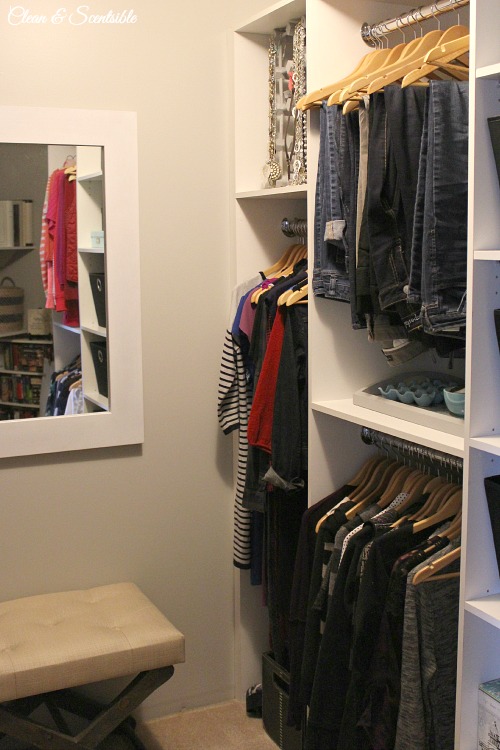 Great tips and tricks to create a functional and organized master closet! // cleanandscentsible.com