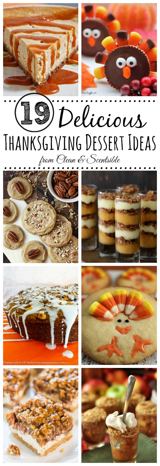 Delicious dessert ideas for your Thanksgiving dinner. // cleanandscentsible.com