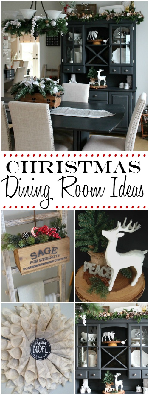 Beautiful Christmas dining room with lots of decor ideas for your home! //cleanandscentsible.com