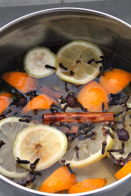 Homemade simmering Christmas potpourri - love the smells of Christmas! // cleanandscentsible.com