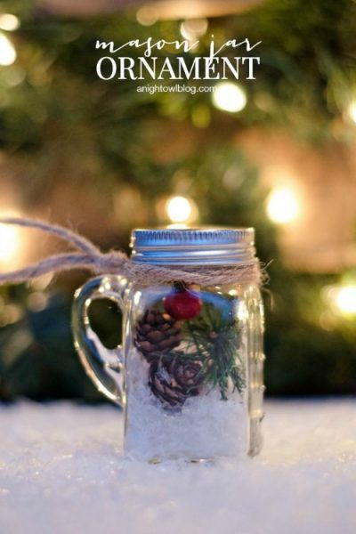 These mini mason jar ornaments are adorable and so easy to make!