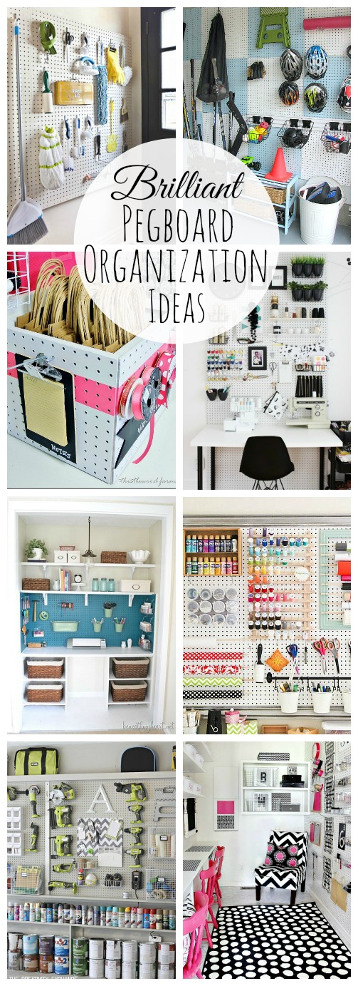 Pretty and functional ideas on how to get organized with pegboard!  // cleanandscentsible.com