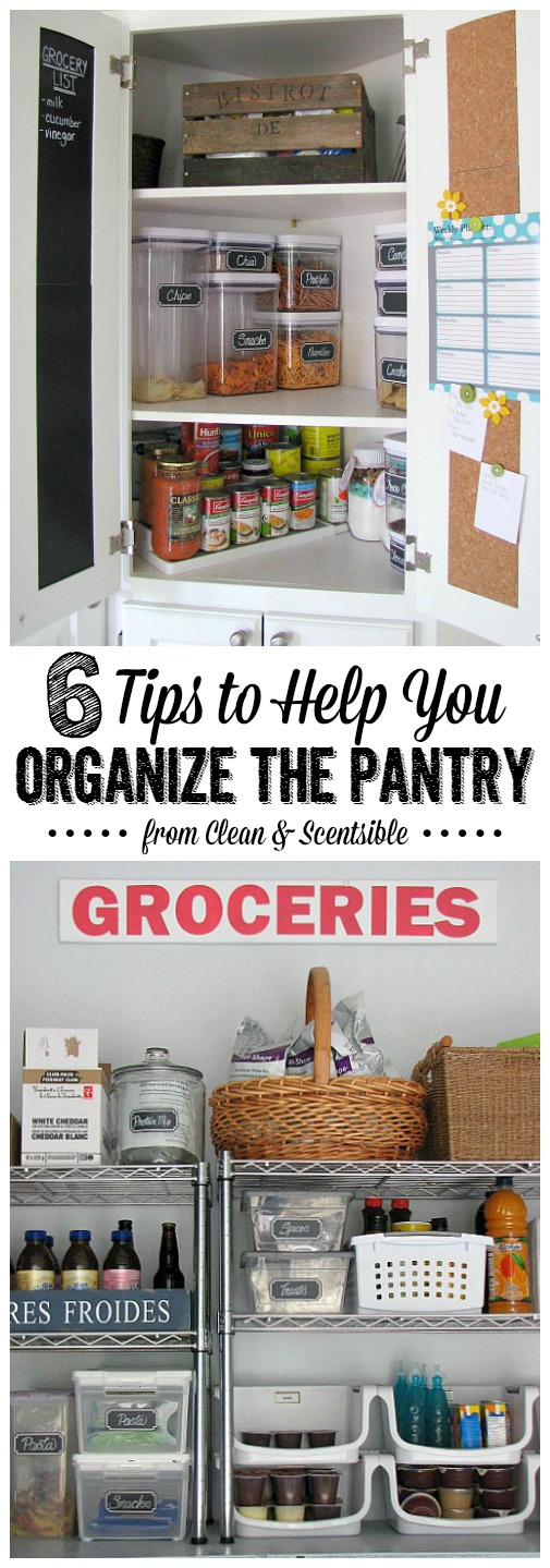 Practical ideas to organize your small pantry space. // cleanandscentsible.com