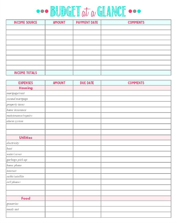 Budget Breakdown Template from www.cleanandscentsible.com