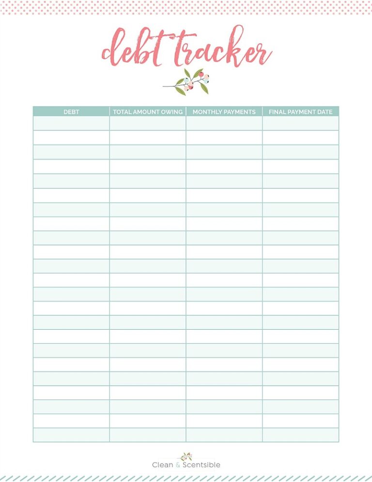Family Binder Budgeting Printables - Clean and Scentsible