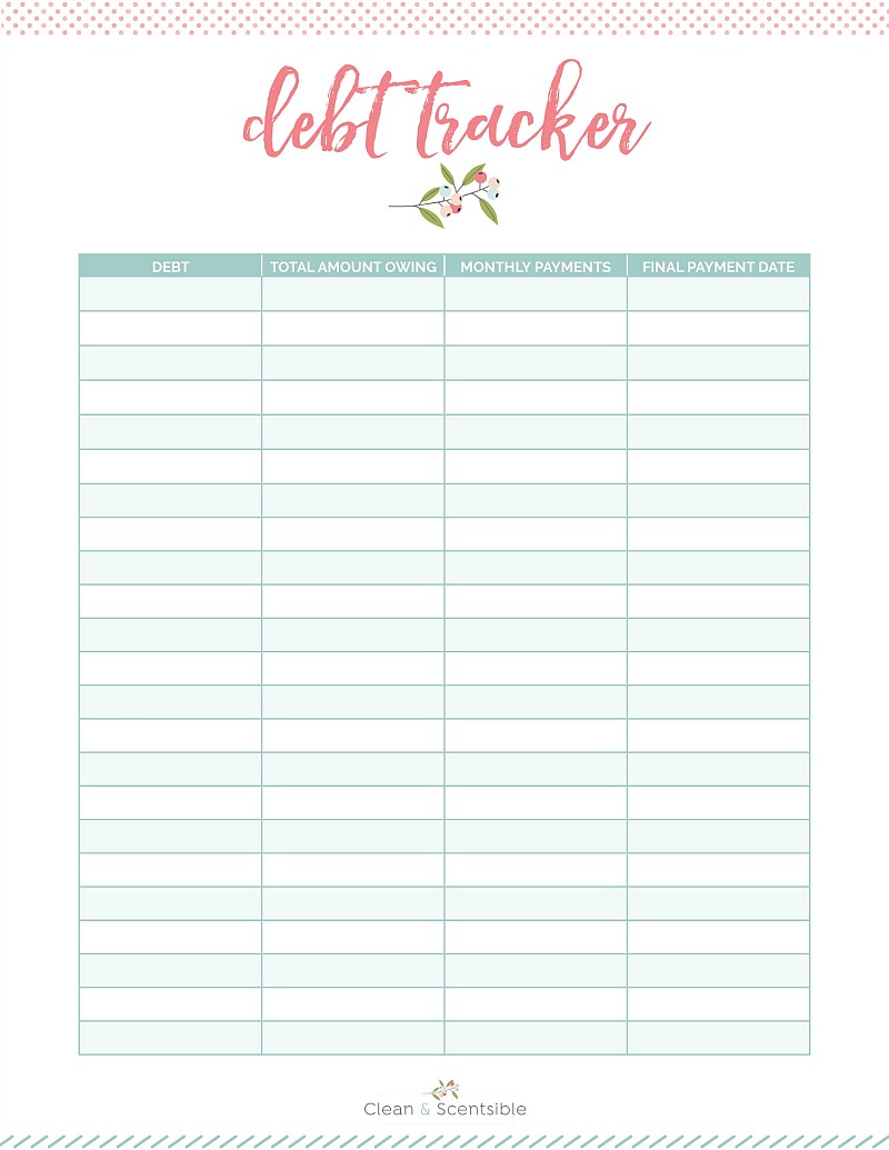 Free debt tracker printable to help you stay on track.