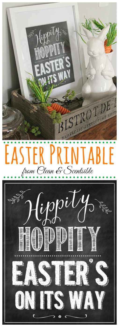 Cute chalkboard Easter printable and decor ideas! // cleanandscentsible.com